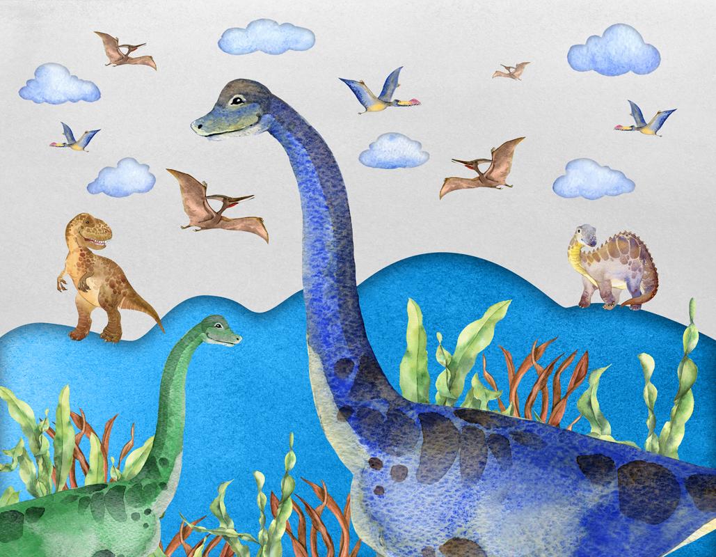 Фреска с динозавриками